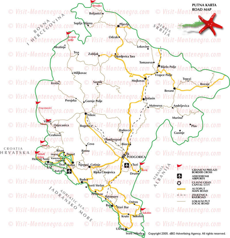 montenegro strase karte