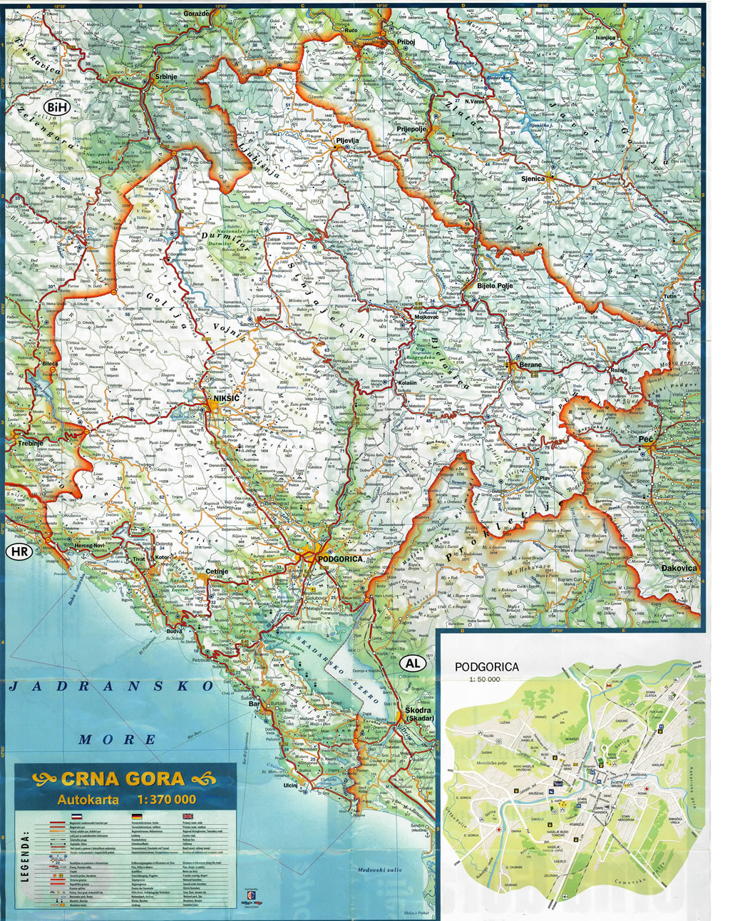 montenegro strasemap