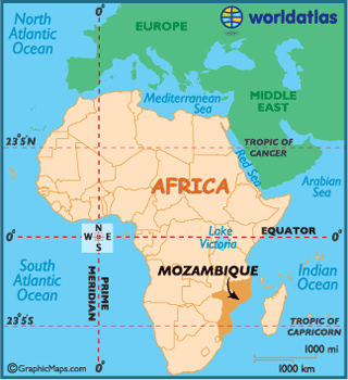 mosambik karte afrika