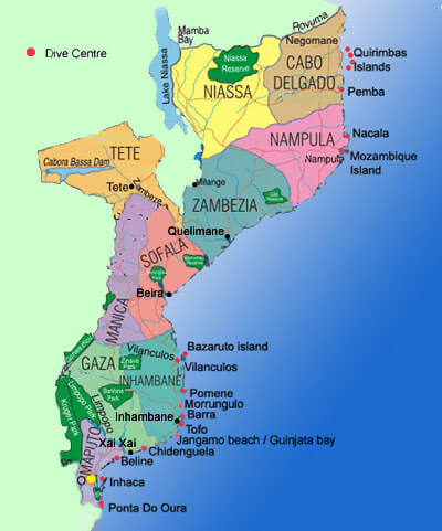 mosambik regional karte