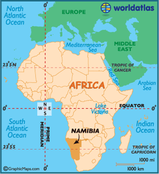 namibia afrika karte