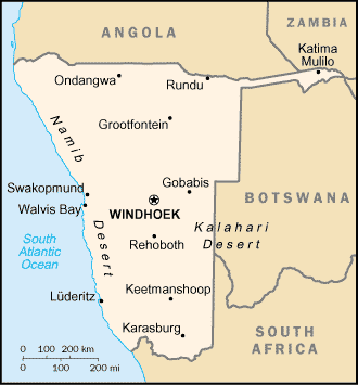stadte karte von namibia