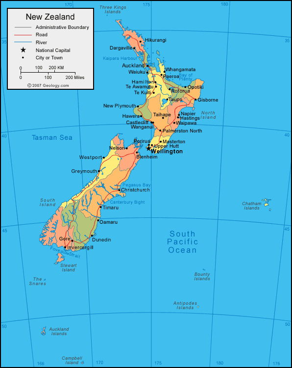 karte von neuseeland