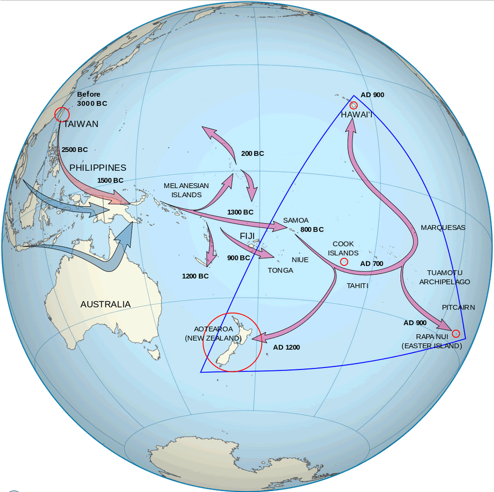 neuseeland polynesier migration karte