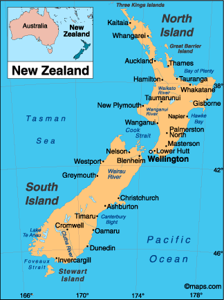 politisch karte neuseeland