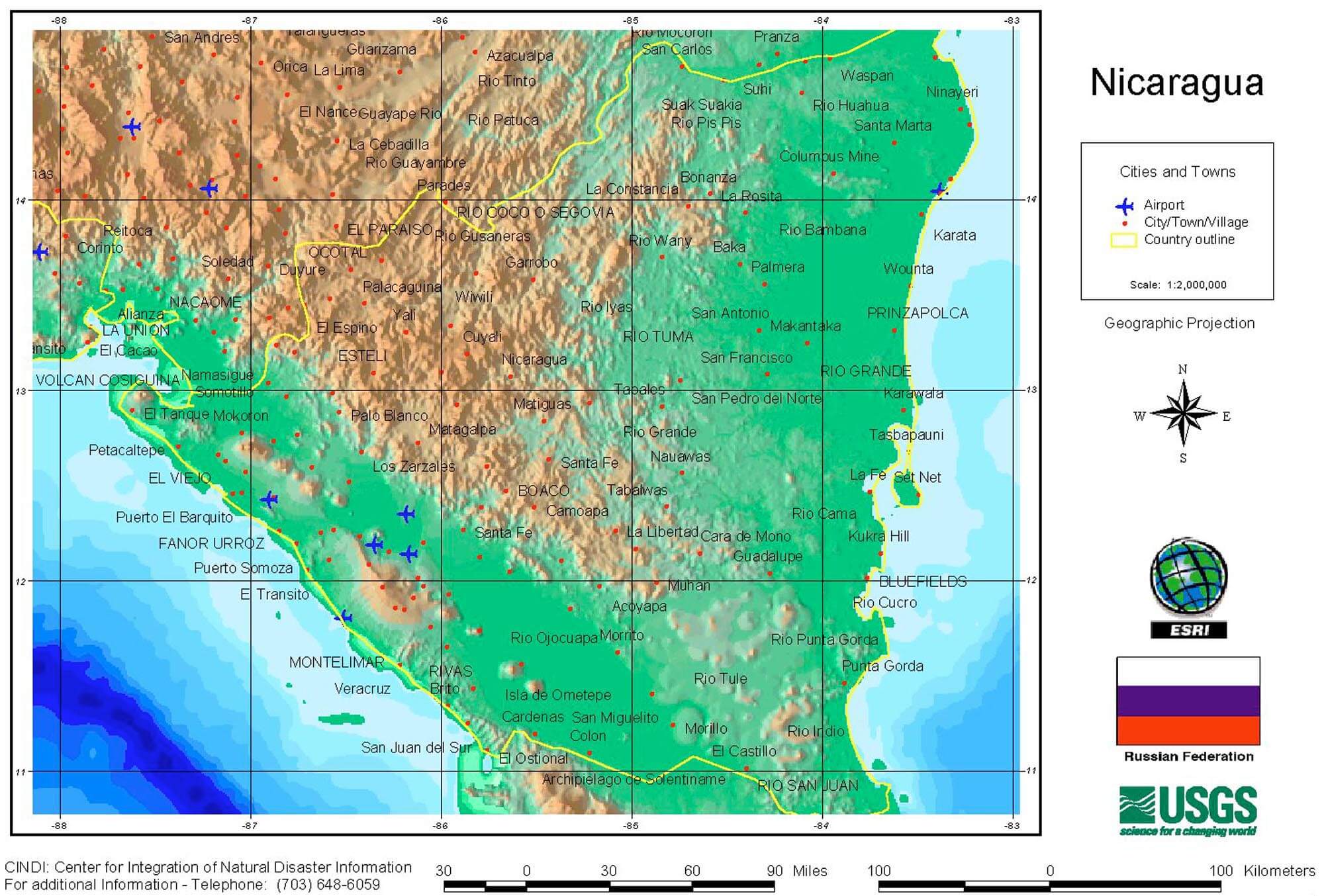 linderung karte Nicaragua