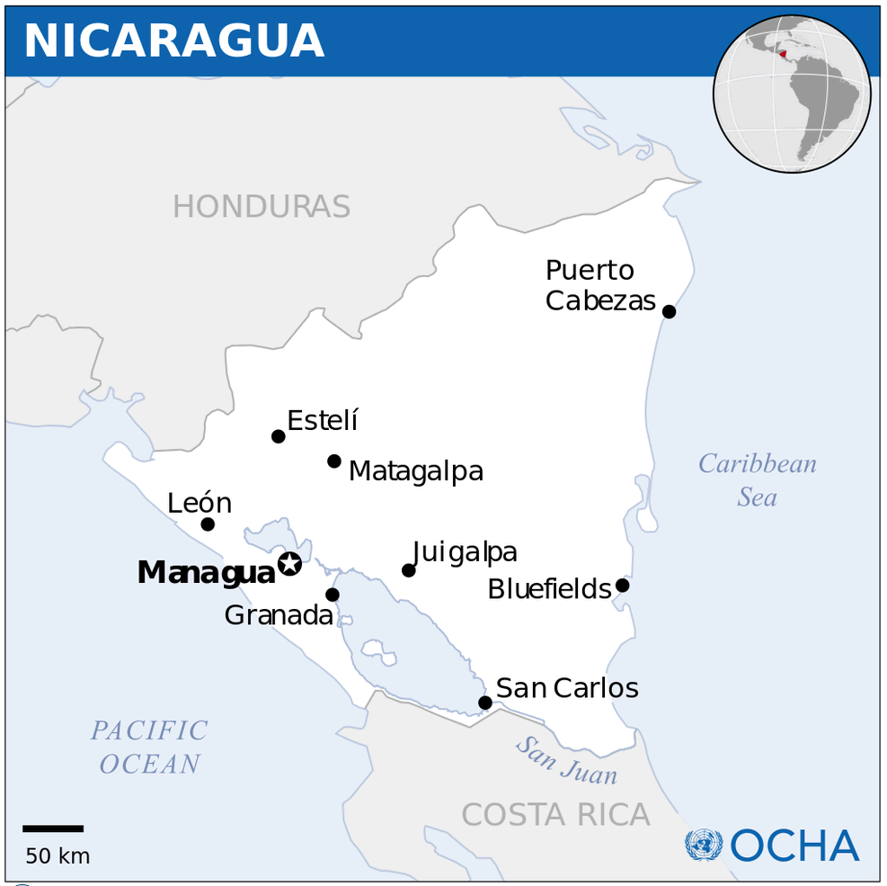 nicaragua lage karte