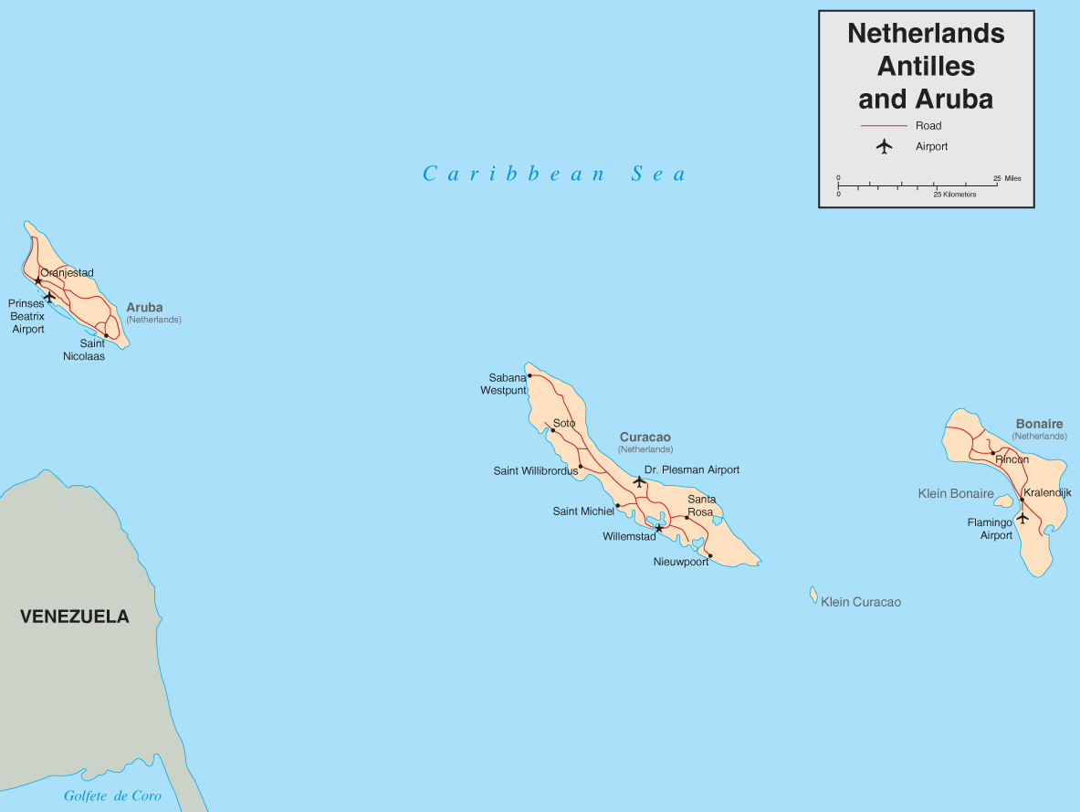 niederlande antillen karte