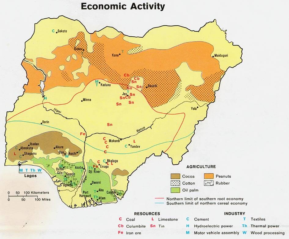 nigeria wirtschaft karte
