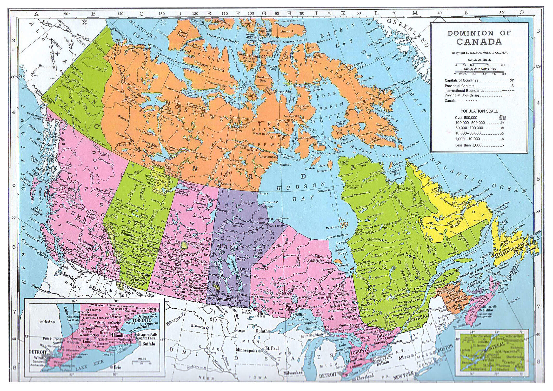 nordlich amerika karte kanada