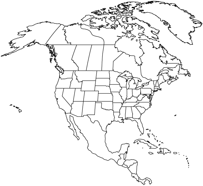 nordlich amerika leer karte
