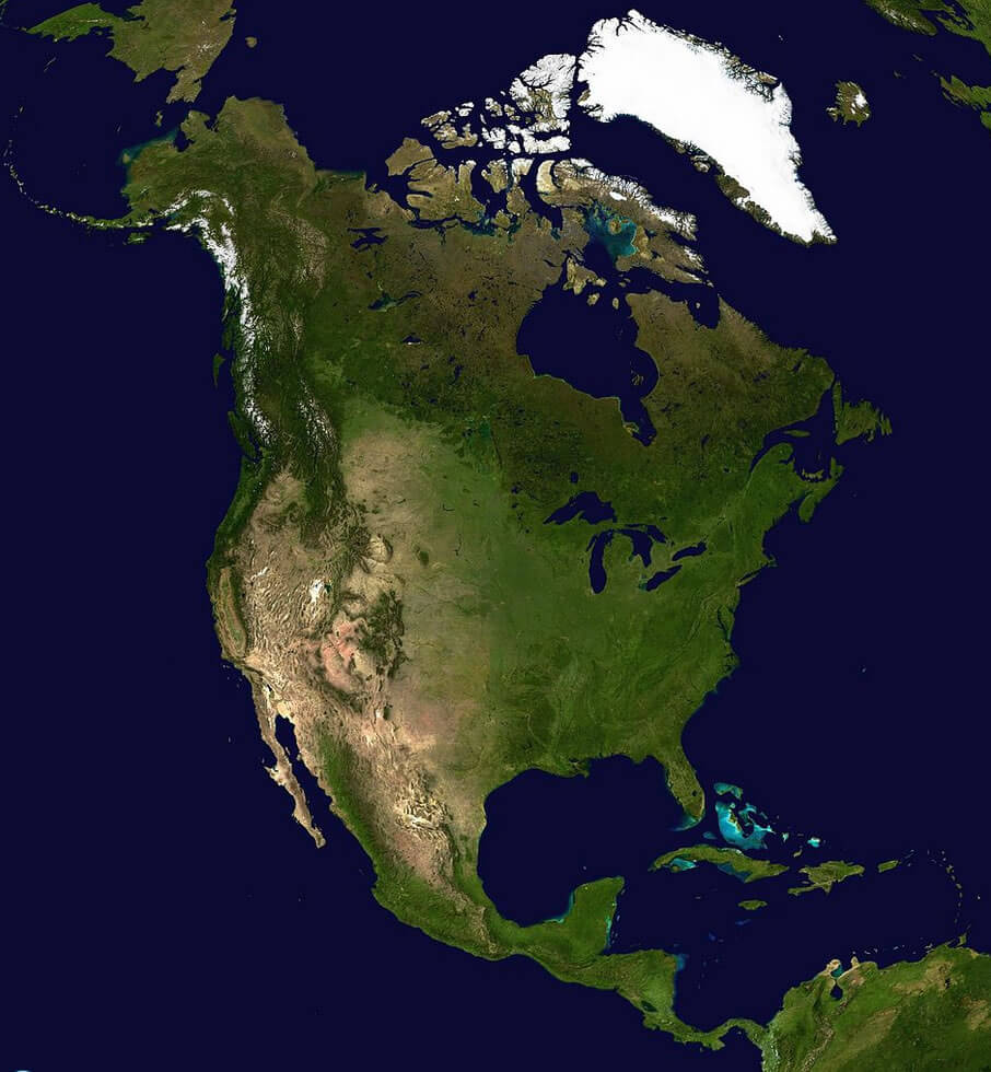 nordlich amerika satellit bild karte
