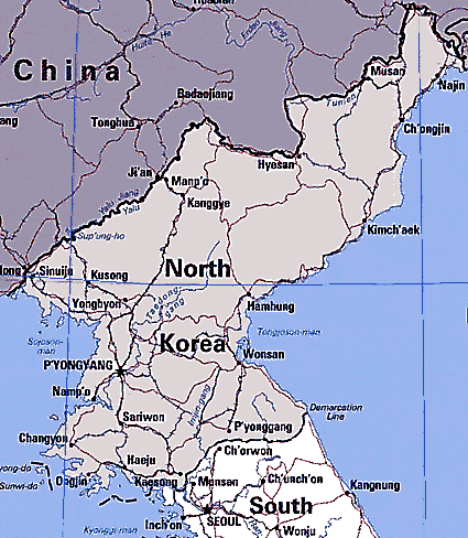koreanisch nordlich karte