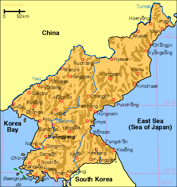 nordkorea karte china