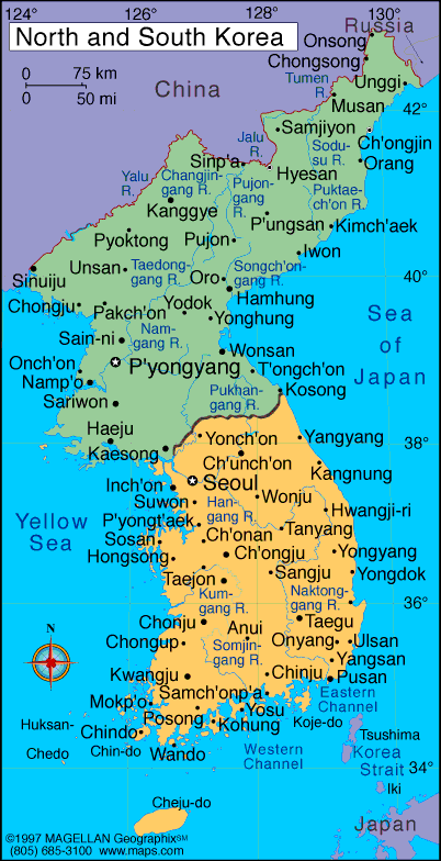 nordkorea karte sudkorea