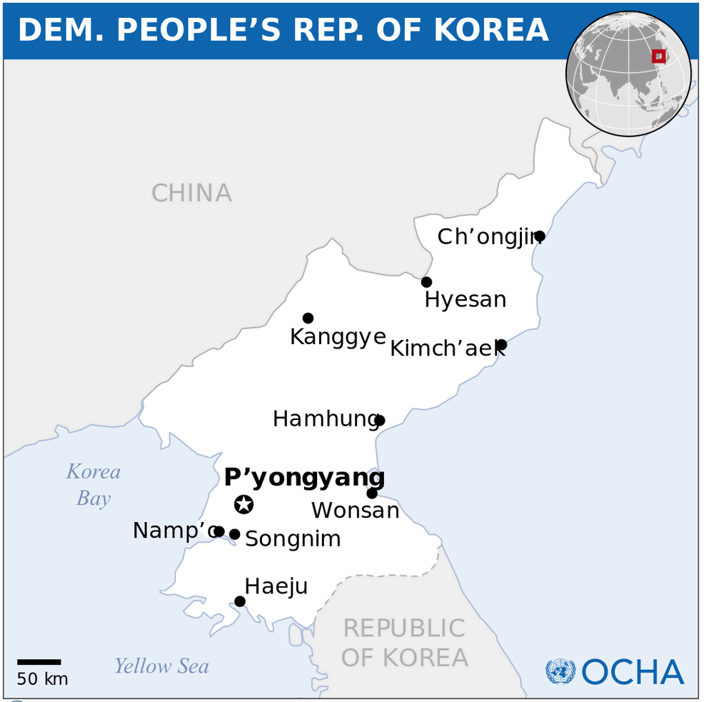 nordkorea lage karte