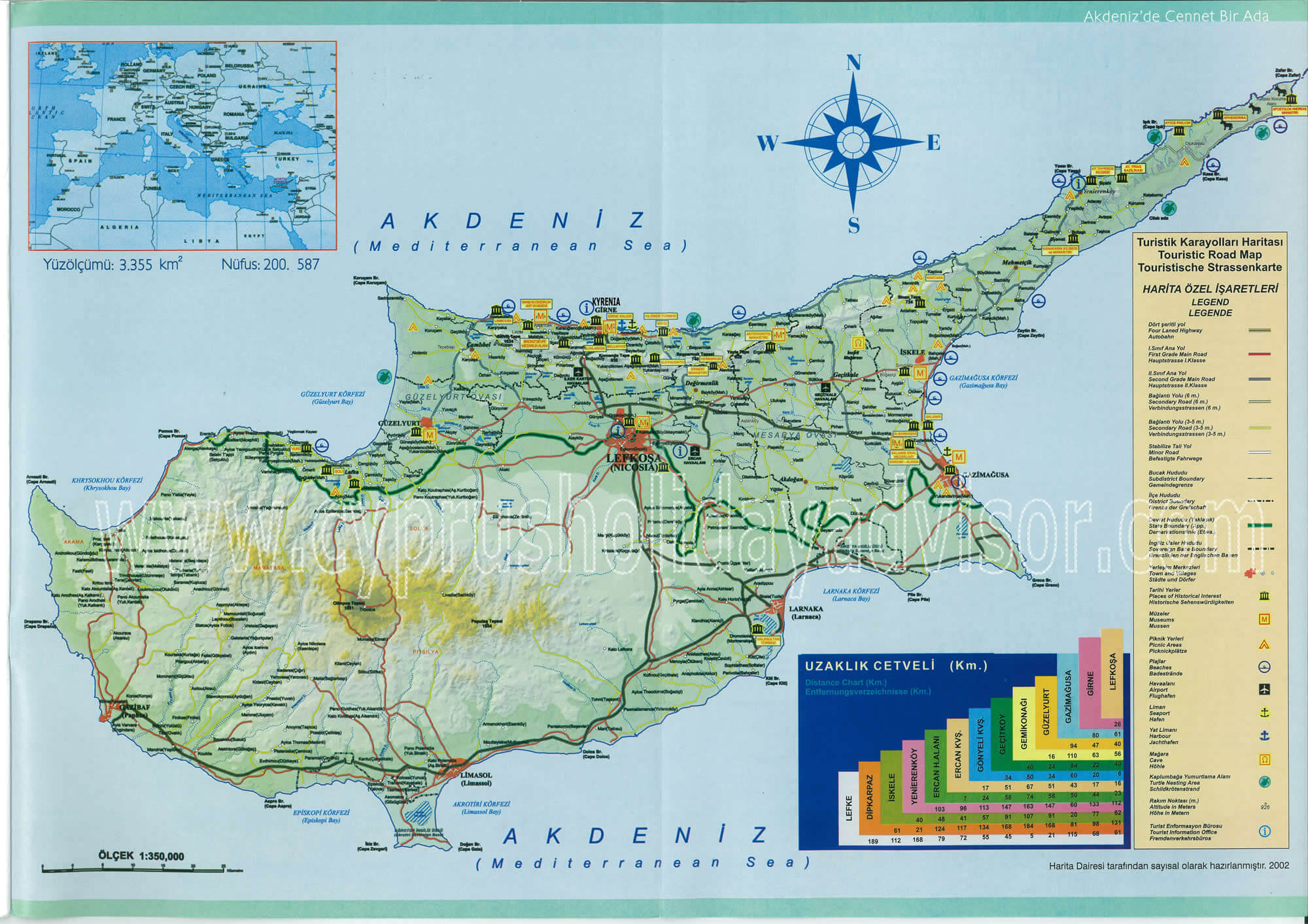 strase karte von nordlich zypern
