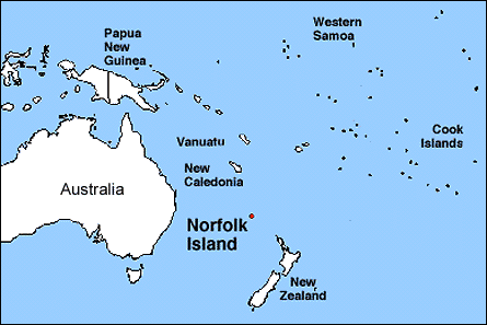 norfolk insel australisch karte
