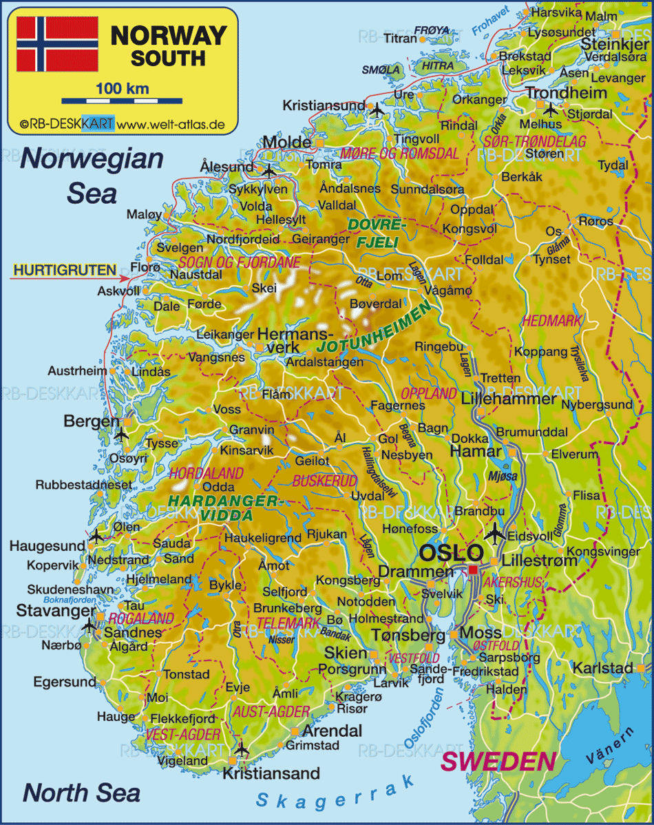 karte von norwegen Hamar