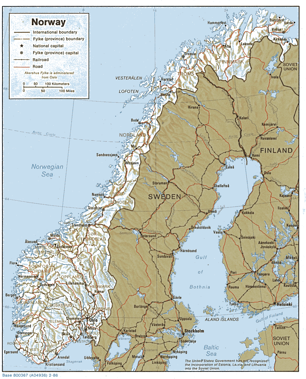 karte von norwegen