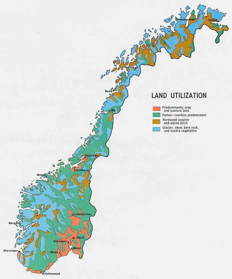 norwegen land karte