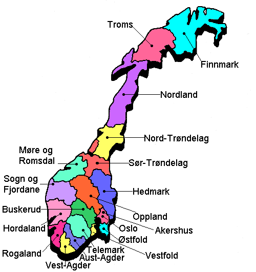 norwegen stadte karte