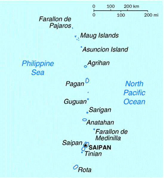 Nördliche Marianeninsel lage karte