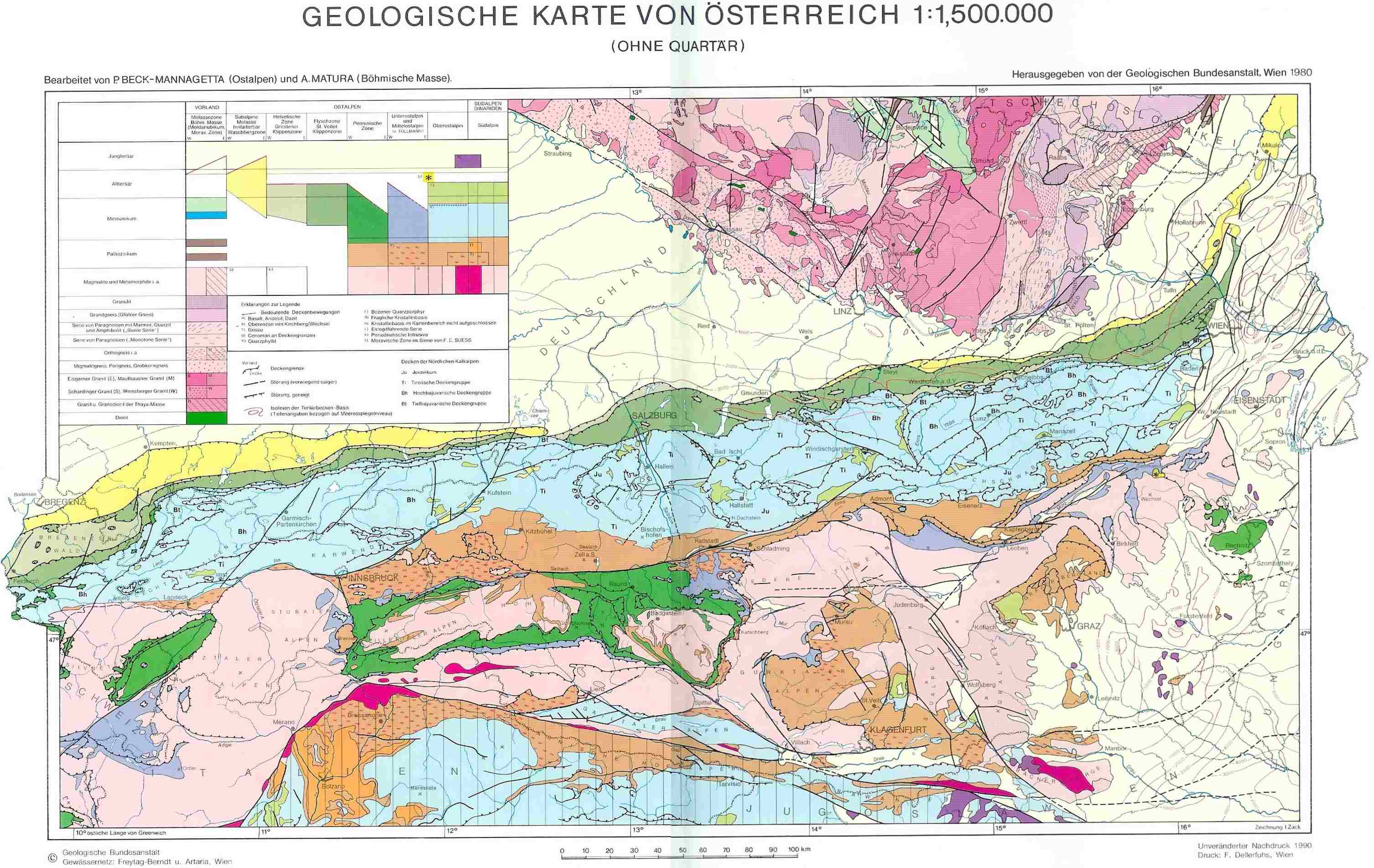 geologisch karte von osterreich