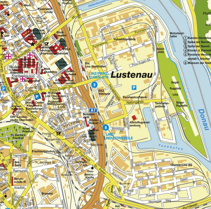 stadt center karte von Linz
