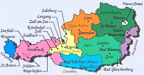 osterreich regionen karte