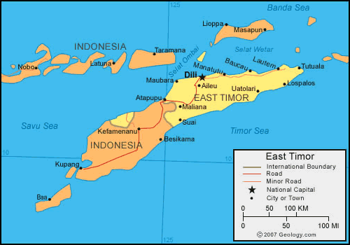 karte von osten Timor