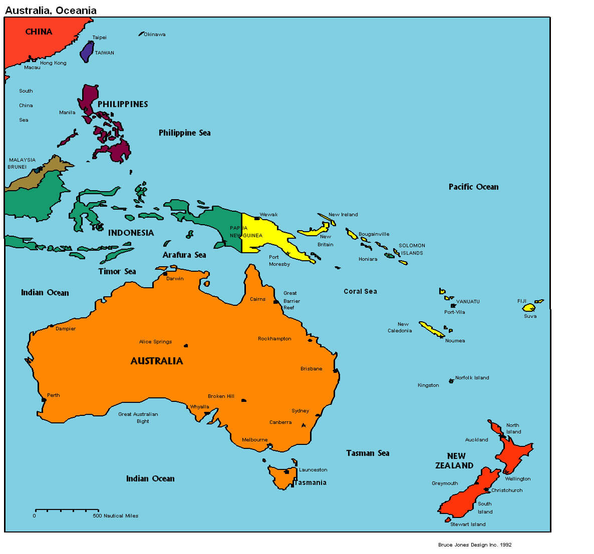 australisch ozeanien karte