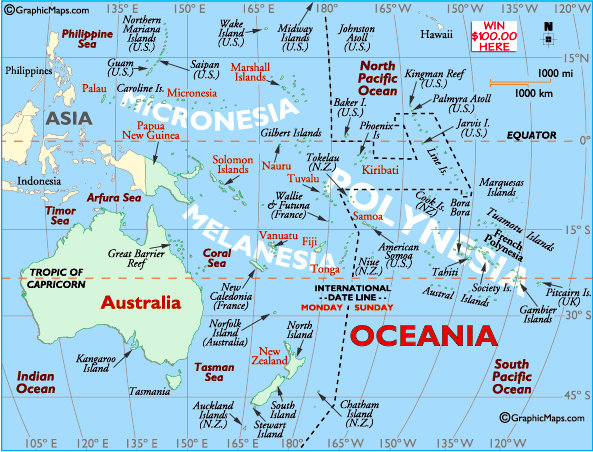ozeanien karte
