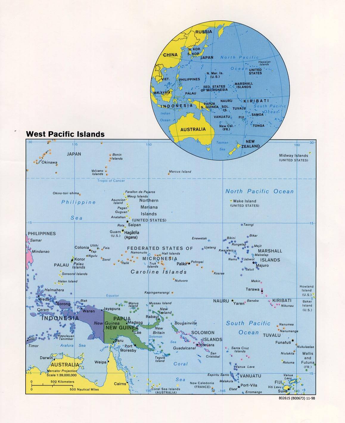 westen pazifik inseln karte 1998