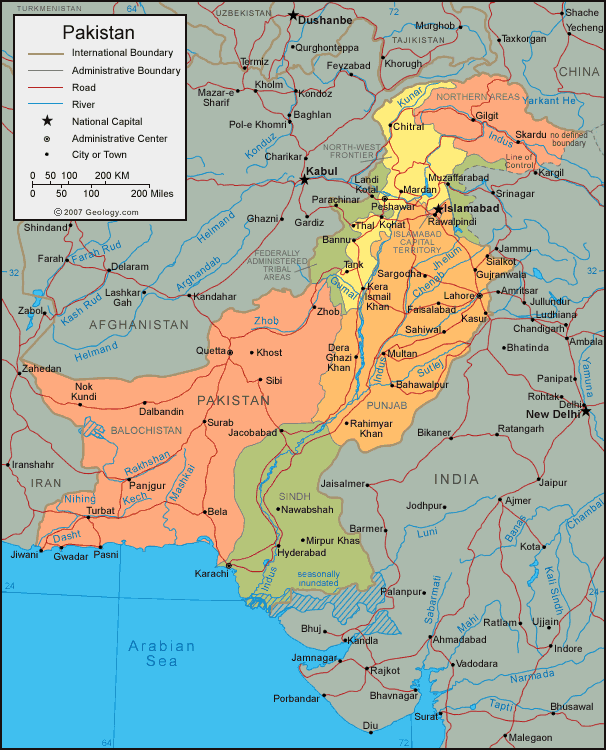 karten von pakistan