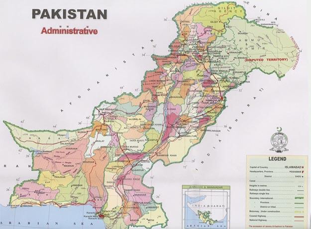 pakistan administrativ karte