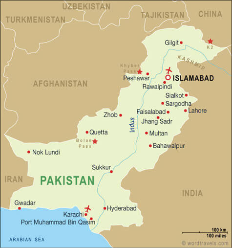 pakistan karte politisch