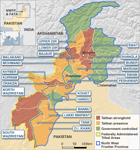 pakistan karte taliban presence