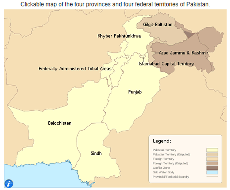pakistan provinzen karte