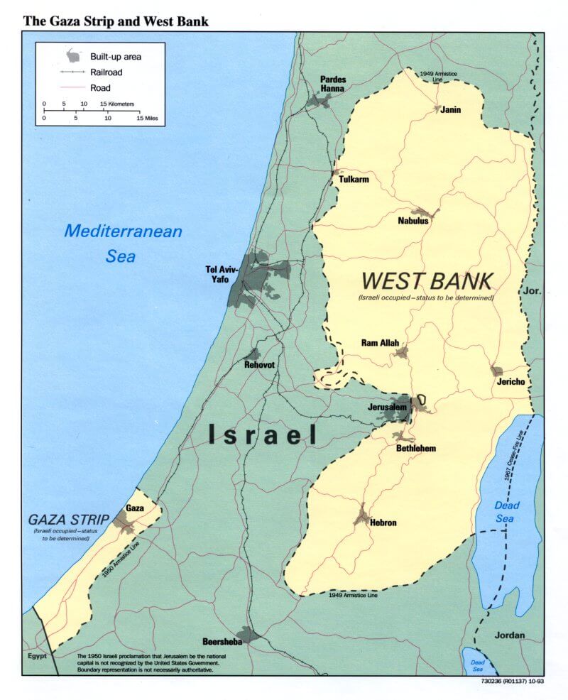 gaza west bank karte palastina