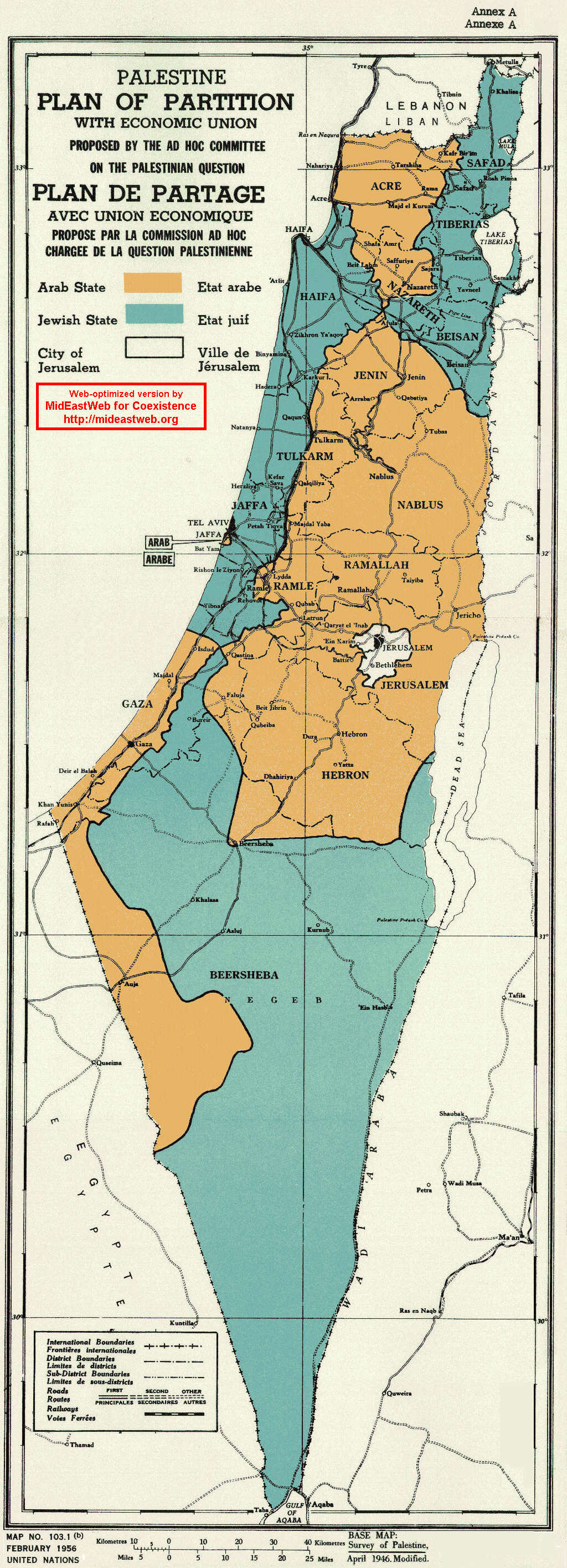palastina partition karte 1947