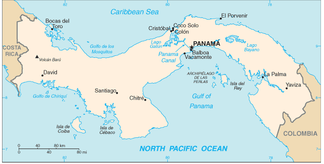 gulf karte von panama