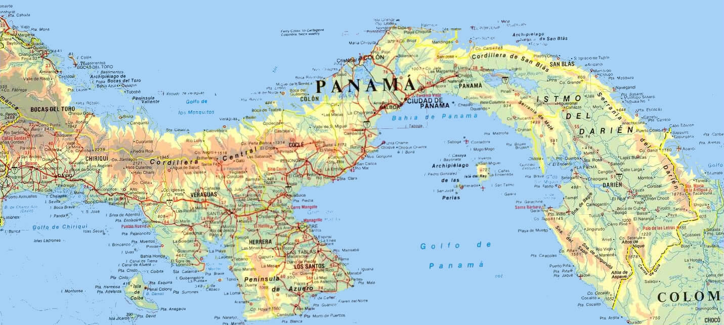 Panama stadte strase Map