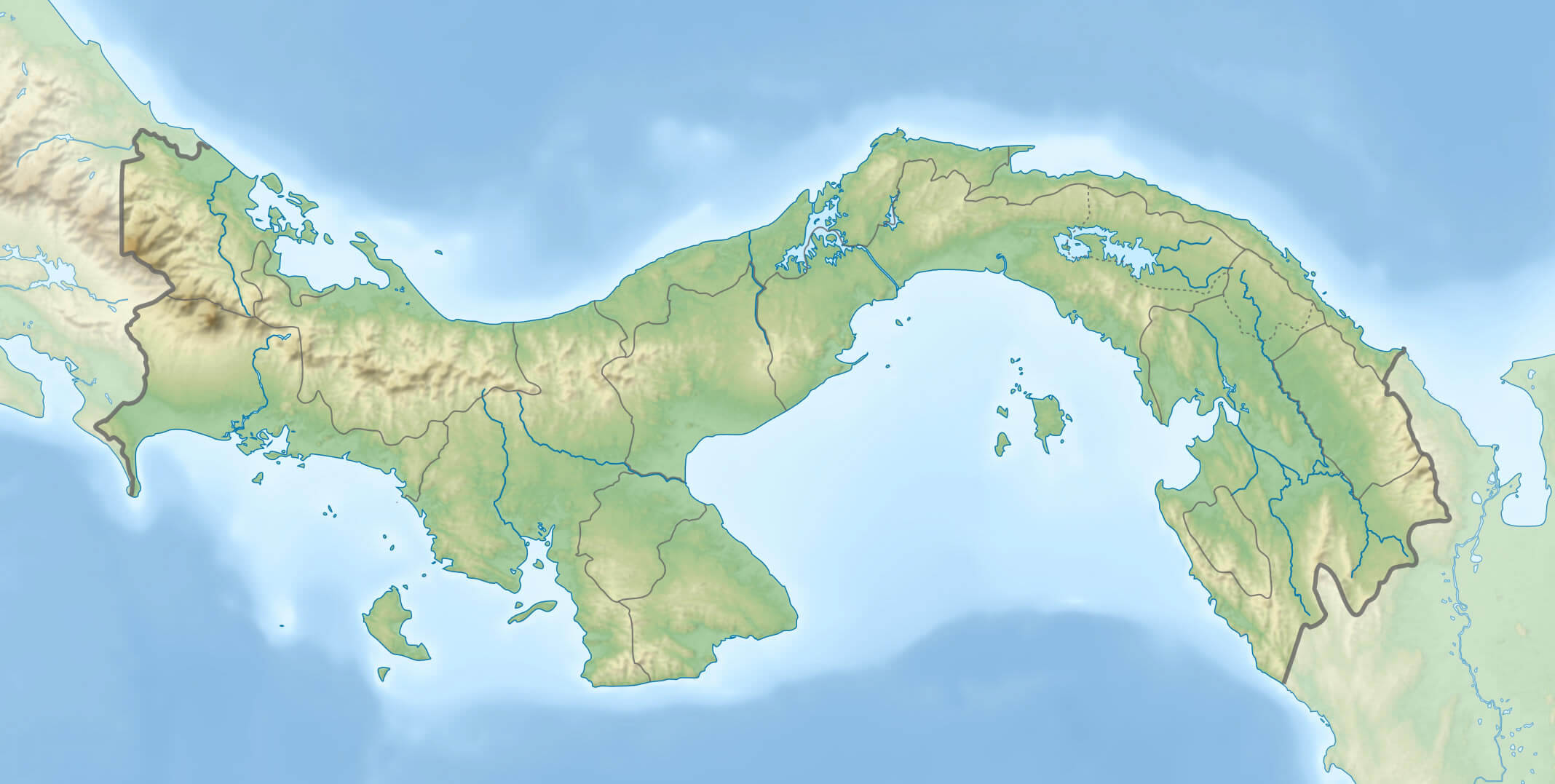 physikalisch land karte von panama