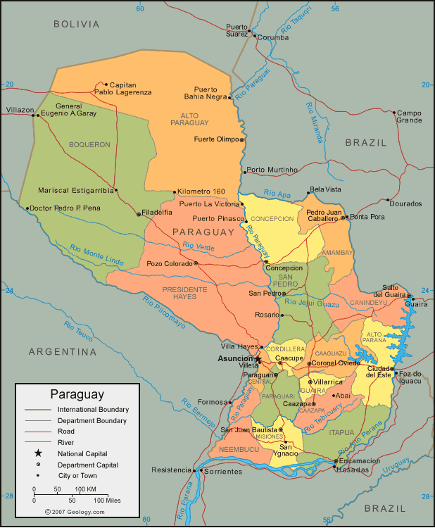 karte von Paraguay
