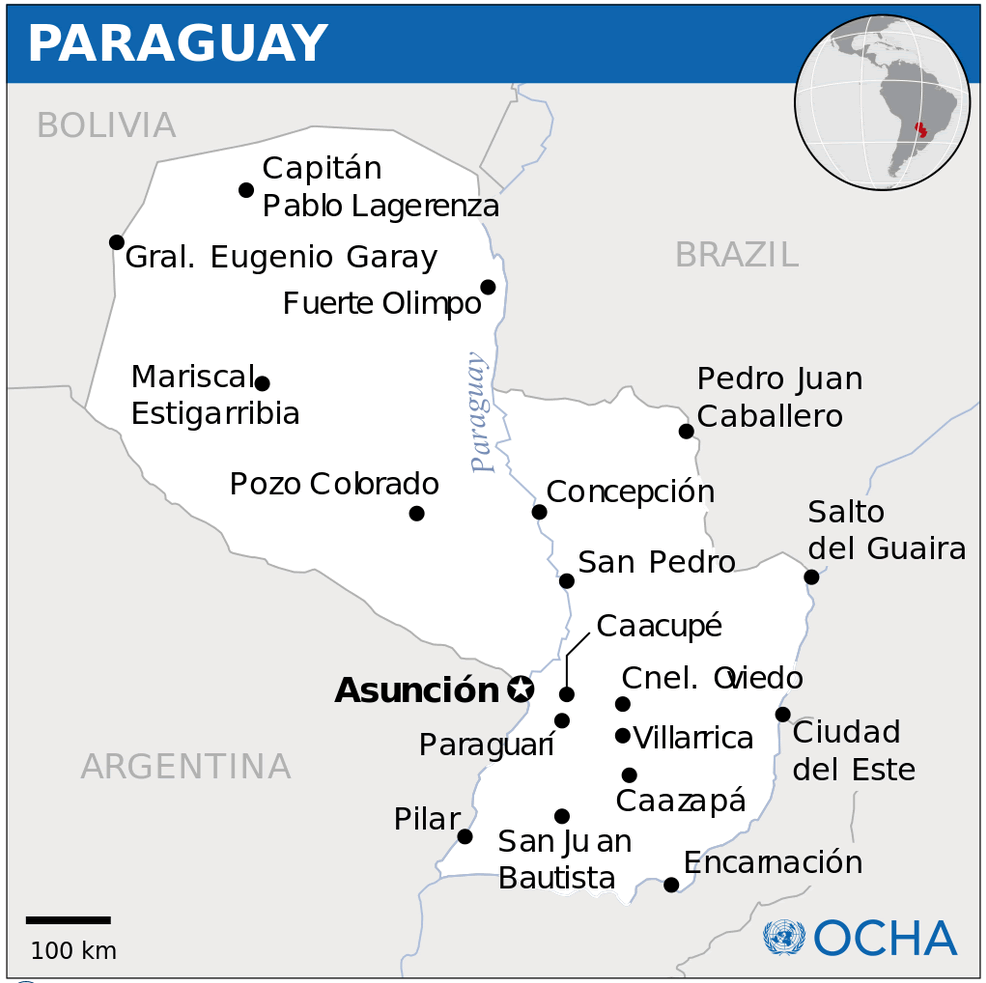 paraguay lage karte
