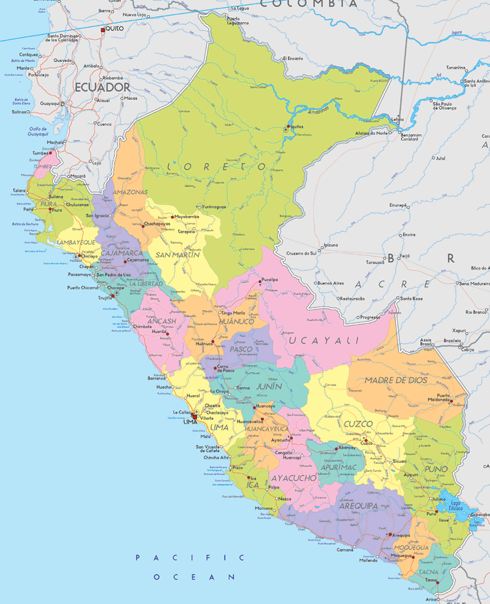 Peru provinzen Map