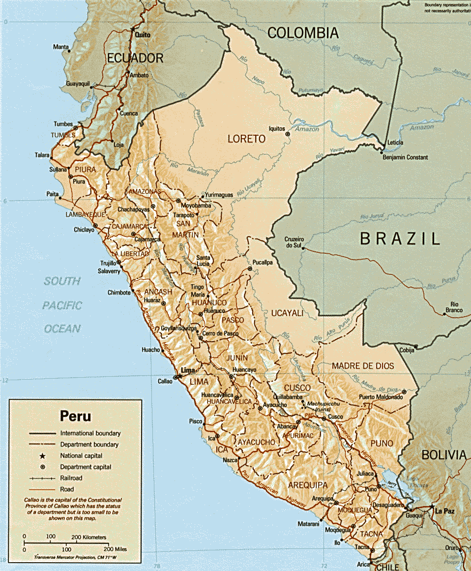 peru beschattet linderung karte 1991