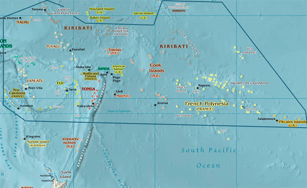 sud pazifik karte pitcairn inseln