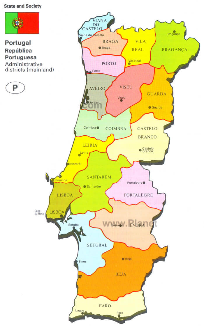 portugal regionen karte